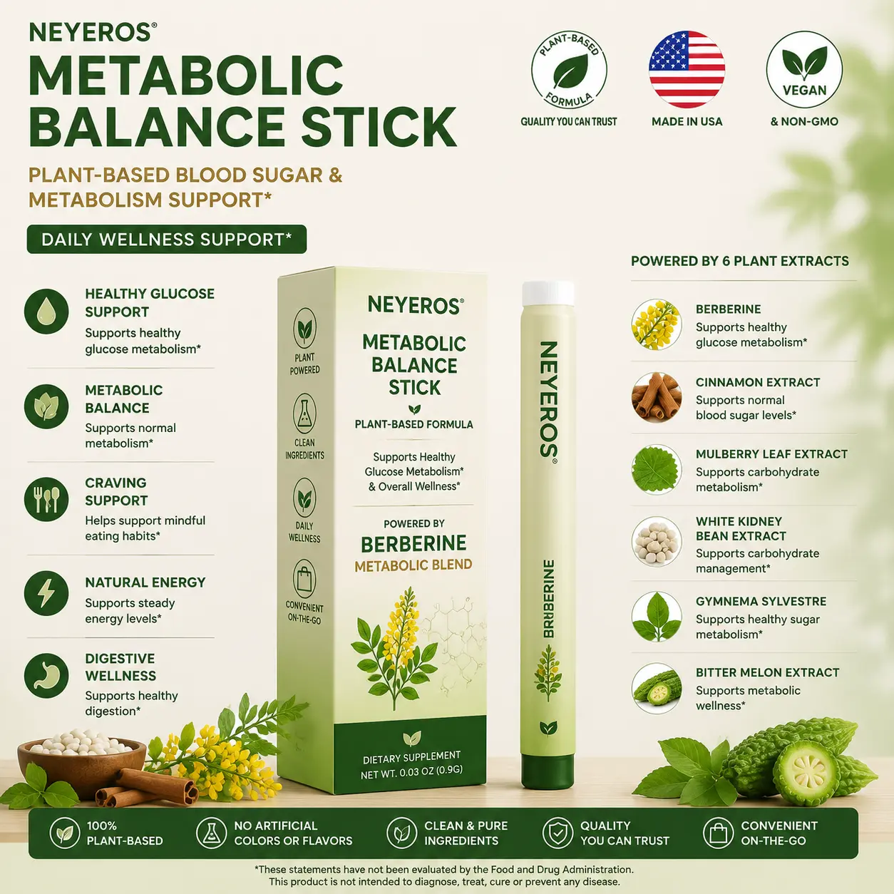 NEYEROS® 6-in-1 Herbal Metabolic Balance Inhalation Stick