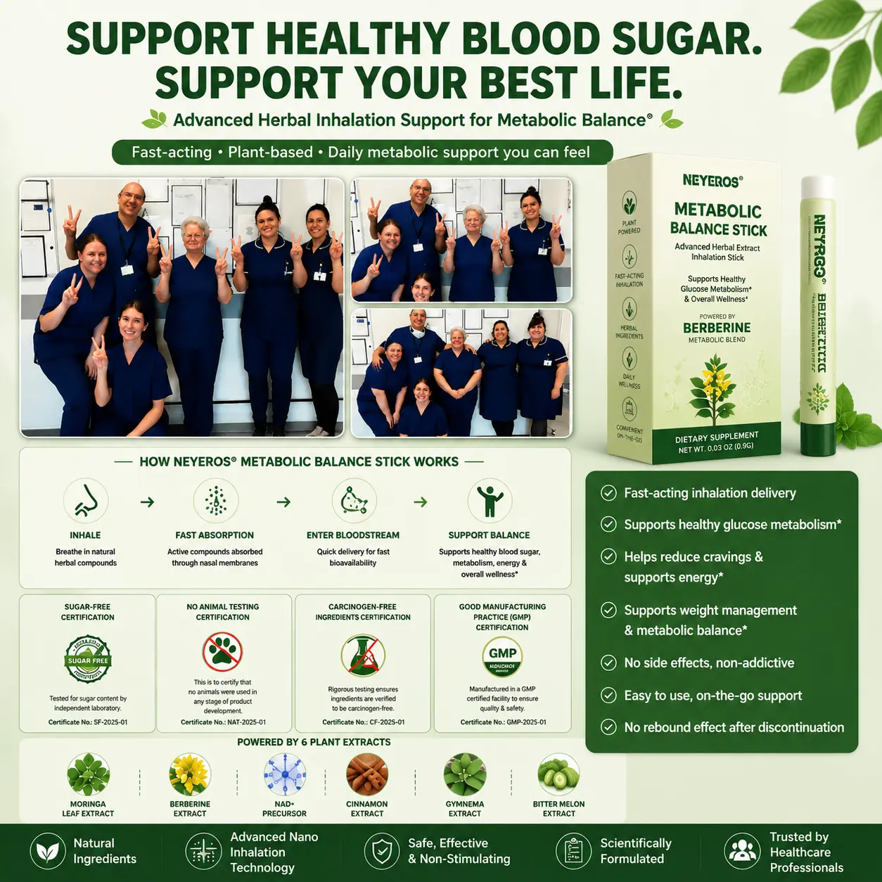 NEYEROS® 6-in-1 Herbal Metabolic Balance Inhalation Stick