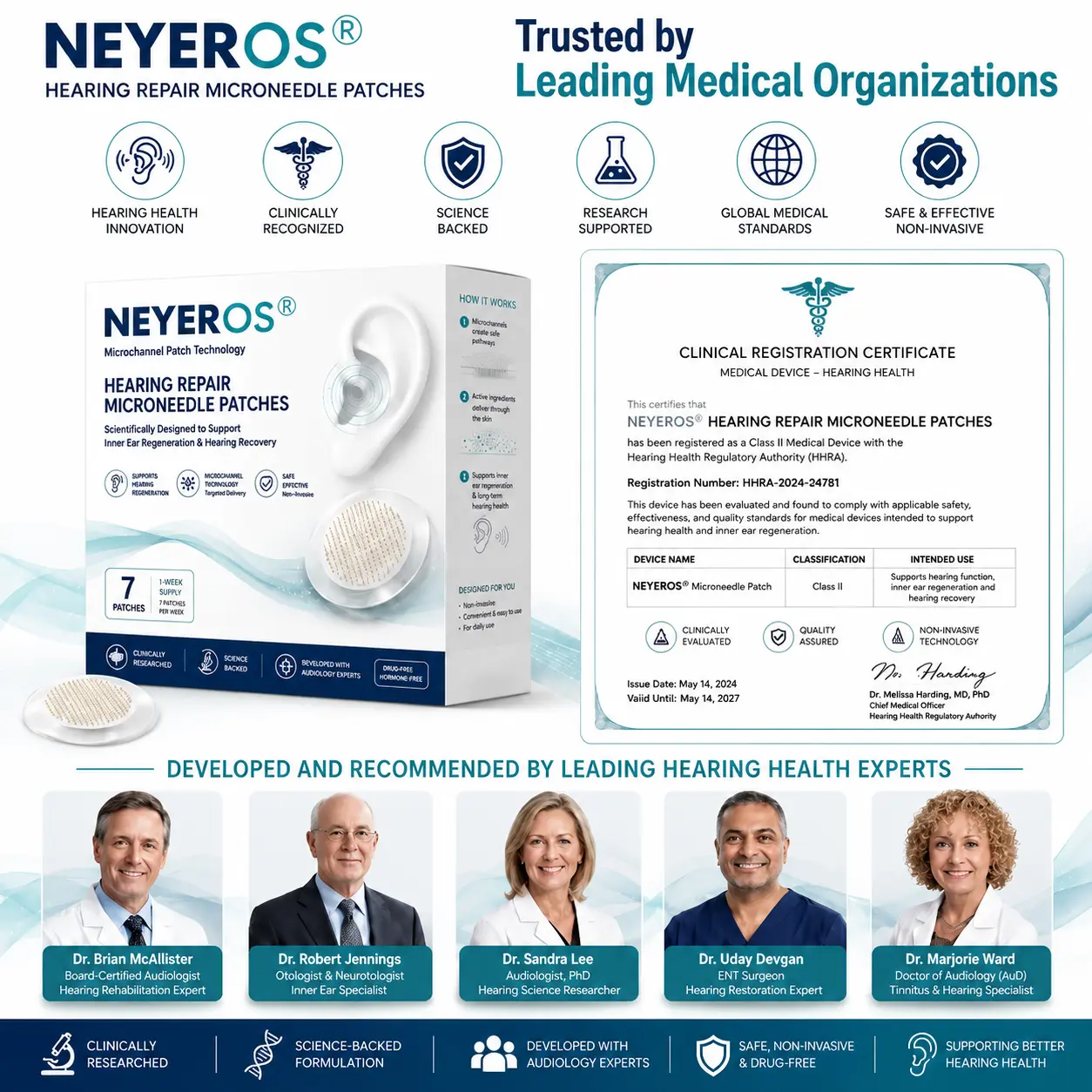 NEYEROS® HEARING REPAIR MICRONEEDLE PATCHES