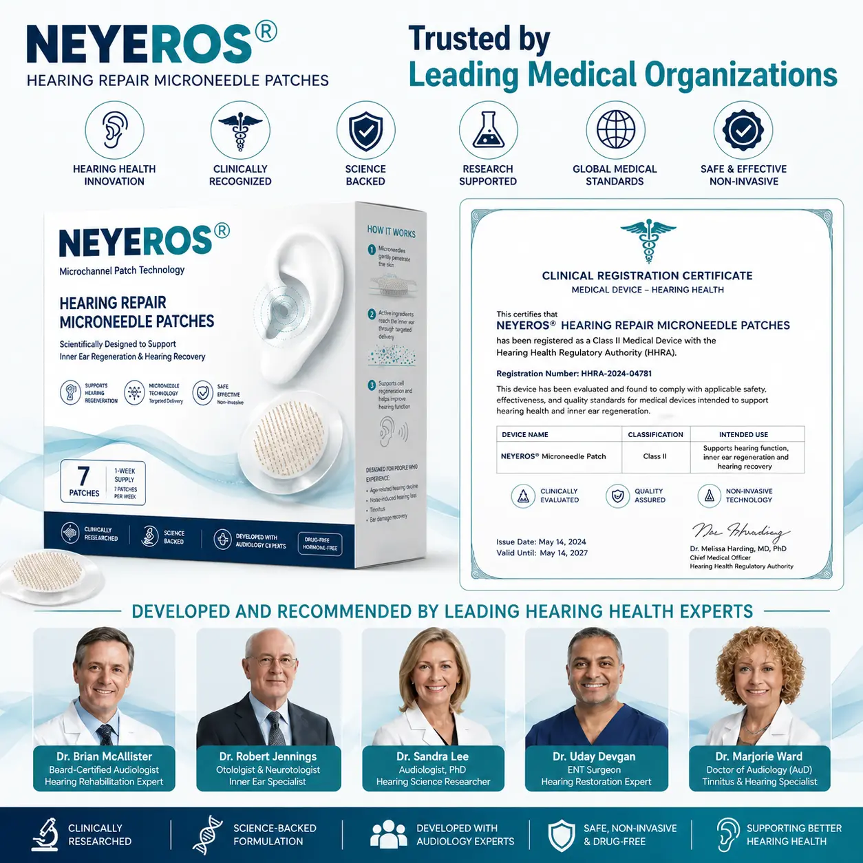 NEYEROS® HEARING REPAIR MICRONEEDLE PATCHES